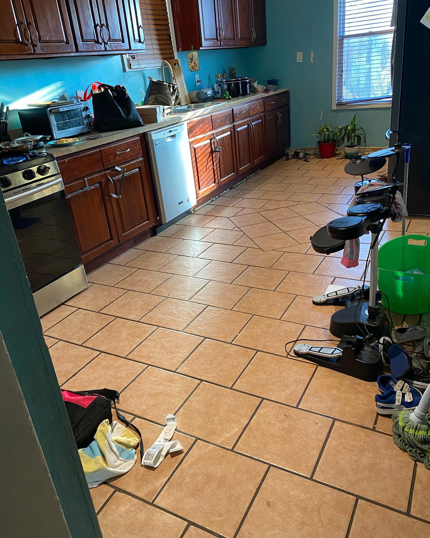 Kitchen tile floor restoration
