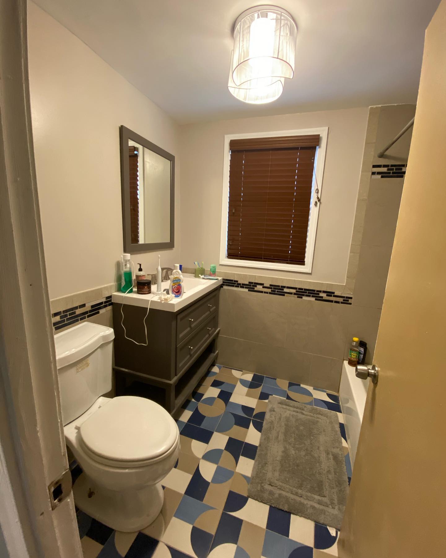 Full bathroom renovation with new fixtures