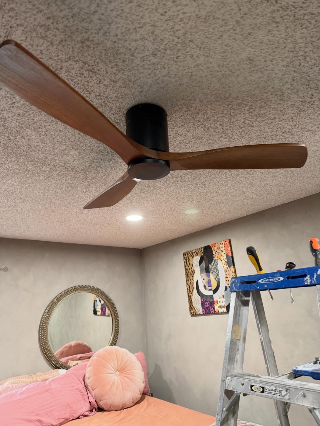 Smooth finished walls and ceiling in a remodeled room